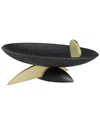 L'objet Kelly Behun Leaf Oval Bowl On Stand In Black
