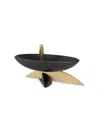 L'objet Kelly Behun Leaf Oval Bowl On Stand In Brass