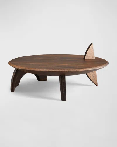 L'objet Kelly Behun Leaf Smoked Oak Platter In Brown