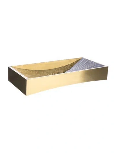 Pre-owned L'objet Lacquered Topographic Tray In Black/metallic