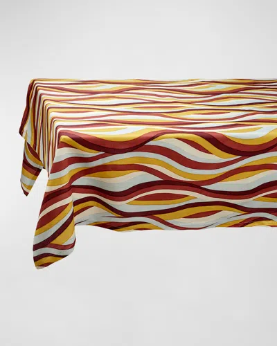 L'objet Landscape Linen Sateen Tablecloth, 70" X 126" In Multi