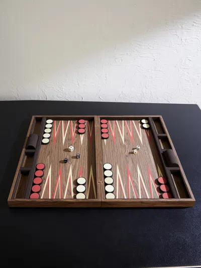L'objet Laotze Wood Backgammon Set In Red