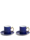 L'objet Lapis Espresso Cup And Saucer (set Of Two) In Blue