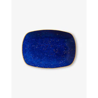 L'objet Lapis Small Fine-porcelain Rectangular Tray 13cm X 18cm Blue