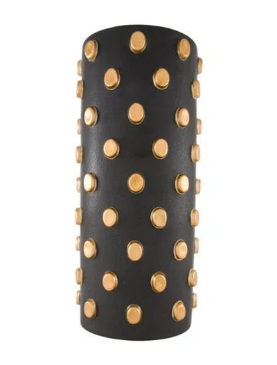 Pre-owned L'objet Large Teo Vase In Black/metallic