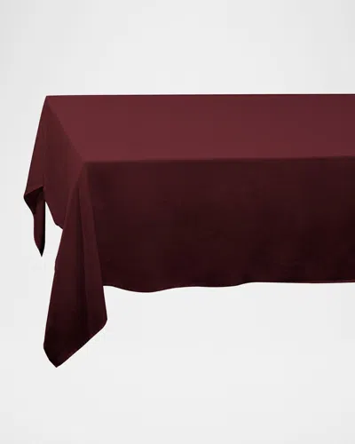 L'objet Linen Sateen Tablecloth, 70" X 126" In Wine