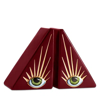 L'objet Lito Bookend Set In Burgundy