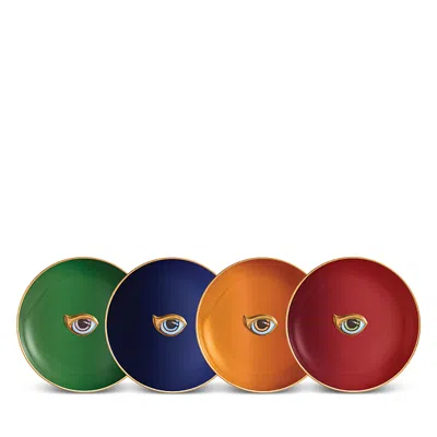 L'objet Lito Part 2 Assorted Plates, Set Of 4 In Multi