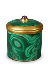 L'objet Lobjet Malachite Swirled 24k-gold Porcelain Candle In Green