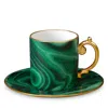 L'objet Malachite Espresso Cup And Saucer In Multi