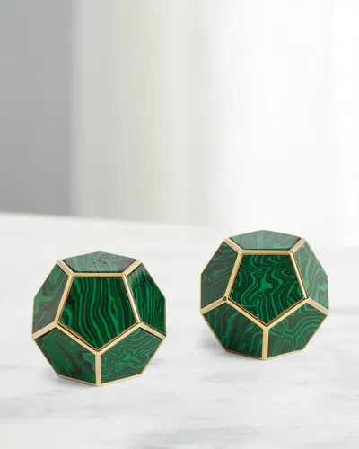 L'OBJET MALACHITE PENTAGON SPICE JEWELS, SET OF 2