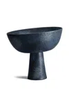 L'objet 8" Iron Terra Bowl On Stand In Blue