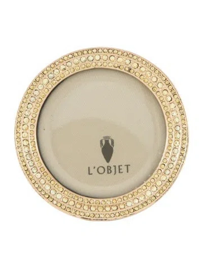 Pre-owned L'objet Mini Round Picture Frame In Gold