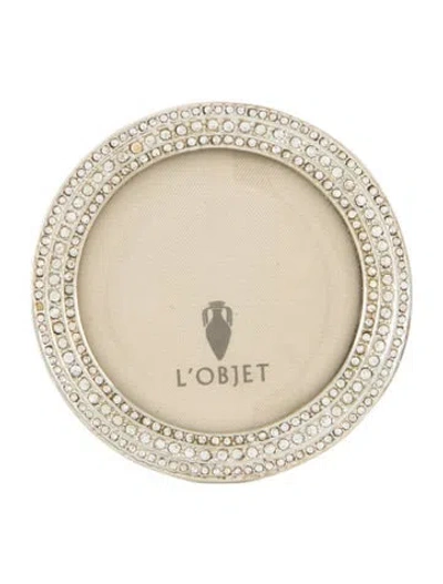 Pre-owned L'objet Mini Round Picture Frame In Silver