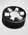 L'objet 6-piece Soie Tressée Espresso Cup & Saucer Set In White/gold