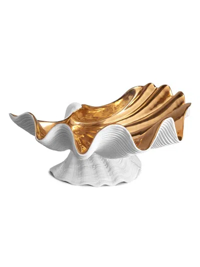 L'objet Neptune Bowl Gold Centerpiece In White And Gold