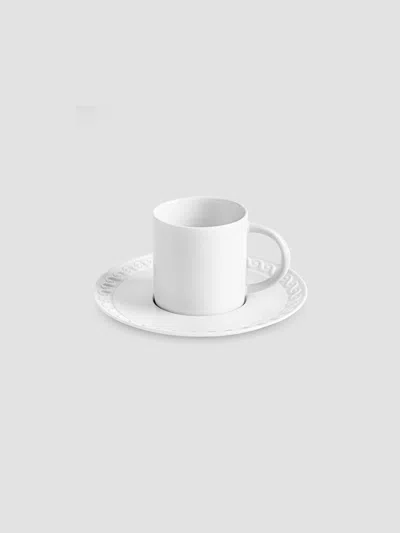 L'objet Neptune Espresso Cup & Saucer Set In White