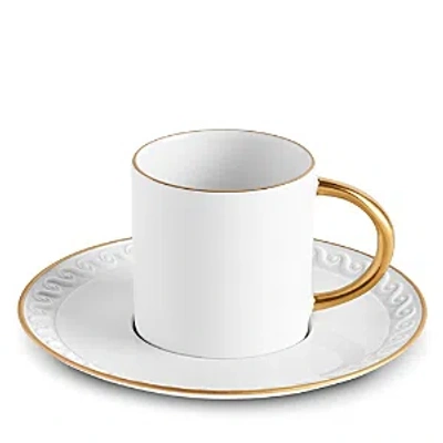 L'objet Neptune Gold Espresso Cup And Saucer In White
