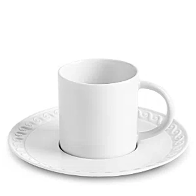 L'OBJET L'OBJET NEPTUNE WHITE ESPRESSO CUP AND SAUCER