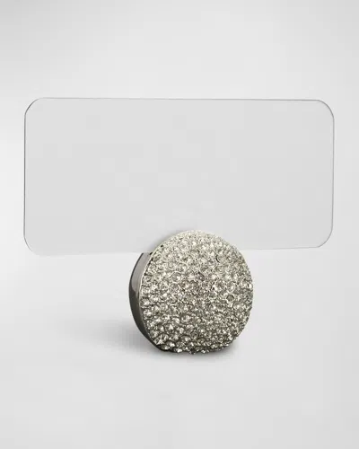 L'objet Pave Platinum-plated Sphere Place Card Holders, Set Of 6 In Metallic