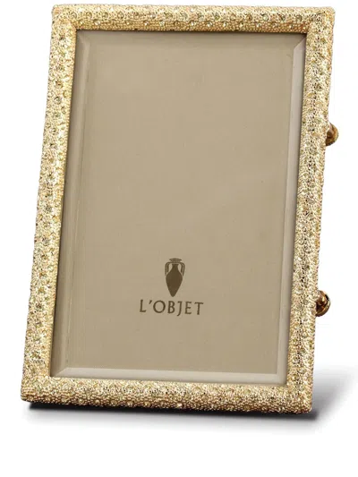 L'objet Pavé Setting Swarovski Rectangular Photo Frame In Gold