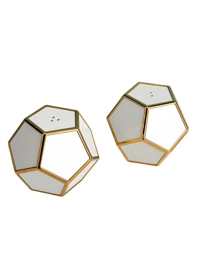 L'objet Pentagon Spice Jewels 2-piece Salt & Pepper Shakers In Brown