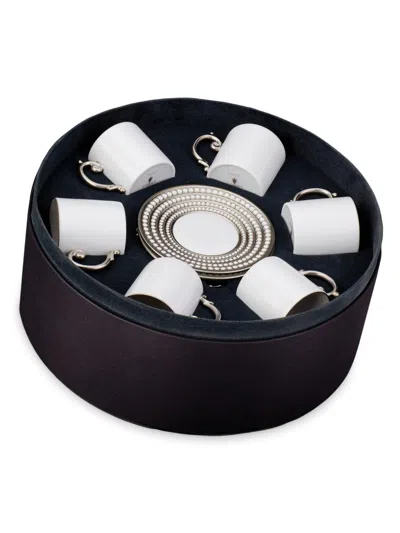 L'objet Perlée 12-piece Espresso Cup & Saucer Set In Platinum