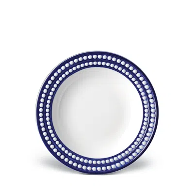 L'OBJET L'OBJET PERLEE BLEU RIMMED SOUP PLATE