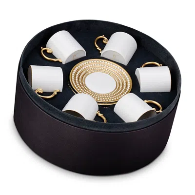 L'objet Perlee Espresso Cup And Saucer Gift Box In White