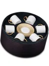 L'objet Perlée Espresso Cups And Saucers (set Of Six) In White
