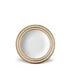 L'objet Perlee Gold Soup Plate In Gold/white