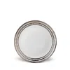 L'objet Perlee Platinum Dinner Plate In Platinum And White