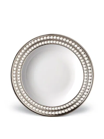 L'objet Perlee Porcelain And Platinum Soup Plate