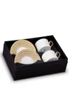 L'objet Perlée Tea Cups And Saucers (set Of Two) In White