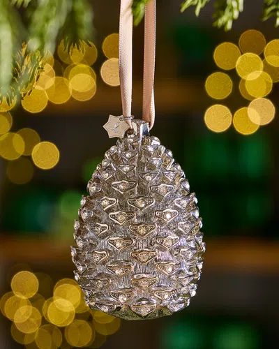 L'objet Pinecone Christmas Ornament With Swarovski Crystals In Pink