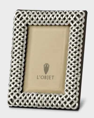 L'objet Platinum Braid 2" X 3" Picture Frame In Metallic