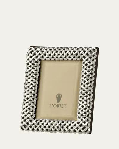 L'OBJET PLATINUM BRAID 2" X 3" PICTURE FRAME