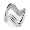 L'objet Platinum Tone Ripple Napkin Rings, Set Of 4 In Platinum