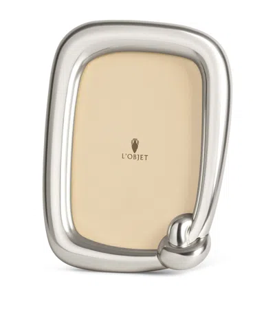 L'objet Platinum-plated Knot Photo Frame In Silver