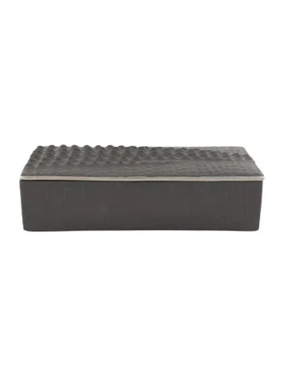 Pre-owned L'objet Porcelain Crocodile Embossed Trinket Box In Gray