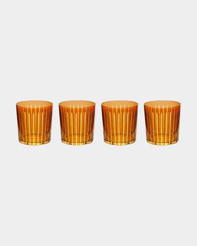 L'objet Prism Old Fashioned Glasses Set Of Four In Amber