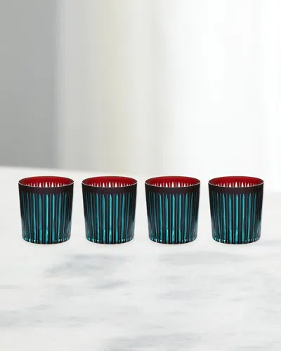 L'OBJET PRISM 13 OZ. DOUBLE OLD-FASHIONED GLASSES, SET OF 4
