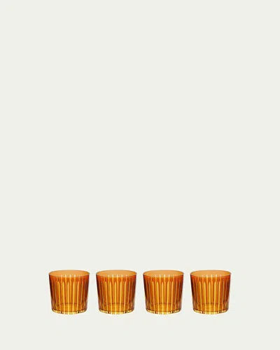 L'objet Prism 13 Oz. Double Old-fashioned Glasses, Set Of 4 In Orange