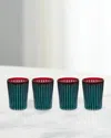 L'objet Prism 17 Oz. Highball Glasses, Set Of 4 In Bordeaux/topaz
