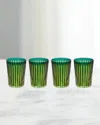 L'objet Prism Set Of 4 Glasses In Emerald/chartreuse