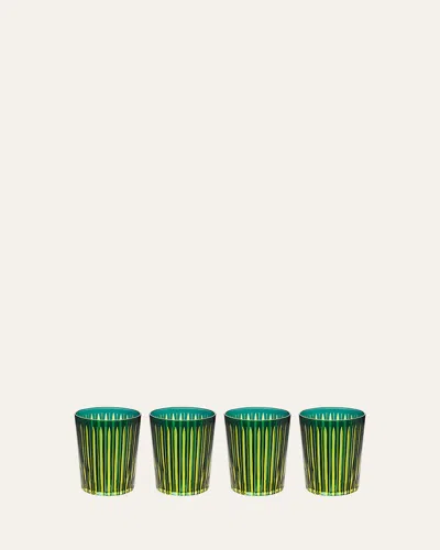 L'objet Prism 17 Oz. Highball Glasses, Set Of 4 In Green