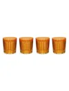 L'objet Prism 4-piece Double Old-fashioned Glass Set In Orange