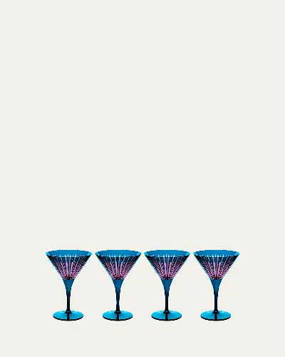 L'objet Prism 8 Oz. Martini Glasses, Set Of 4 In Blue