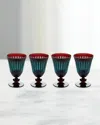 L'objet Prism 9 Oz. Wine Glasses, Set Of 4 In Bordeaux/topaz
