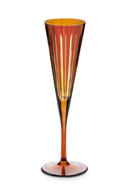 L'objet Prism Champagne Flutes (set Of 4) In Brown